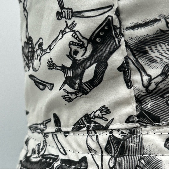 Espolon Tequila Reversible Black Bucket Hat Skeletons Graphic All Over Print - Picture 6 of 15
